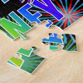 Puzzle Prénom "SYDNEY", Amusant "HEUREUX ANNIVERSAIRE" (Côté)