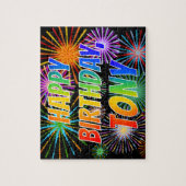 Puzzle Prénom "TONY", Amusant "HEUREUX ANNIVERSAIRE" (Vertical)