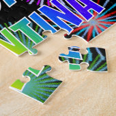 Puzzle Prénom "VALENTINA", amusant "HEUREUX ANNIVERSAIRE" (Côté)