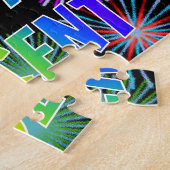 Puzzle Prénom "VINCENT", Amusant "HEUREUX ANNIVERSAIRE" (Côté)