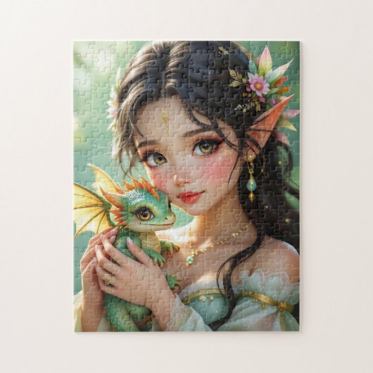 Puzzle Pretty Elven Fairy & Dragon Ethereal (Vertical)