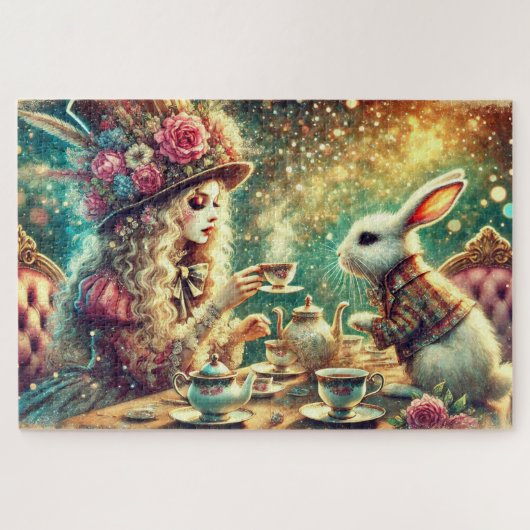 Puzzle Pretty Fantasy Alice and Rabbit Tea Party (Horizontal)