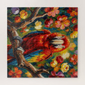 Puzzle Pretty Impasto Macaw Parrot | Blank (Horizontal)