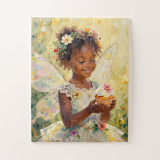 Puzzle Pretty Little Fairy Girl holding a Cupcake
