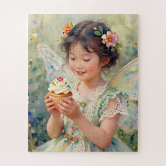 Puzzle Pretty Little Fairy Girl holding a Cupcake