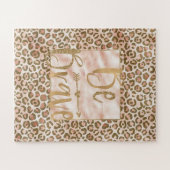 Puzzle Pretty Peach Brown Leopard Print Be Brave (Horizontal)
