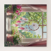 Puzzle Pretty Pink Dreamcatcher and Plants Window Sill (Horizontal)