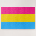 Puzzle Pride transexuelle (drapeau panaché)<br><div class="desc">Cette conception comprend le drapeau de la fierté Pansexual, qui a été conçu comme un symbole pour représenter la communauté pansexuelle. Il est similaire au drapeau de la communauté LGBT arc-en-ciel, qui est utilisé comme symbole pour les lesbiennes, gays, bisexuels, transgenres et tous les autres membres de la communauté. Le...</div>