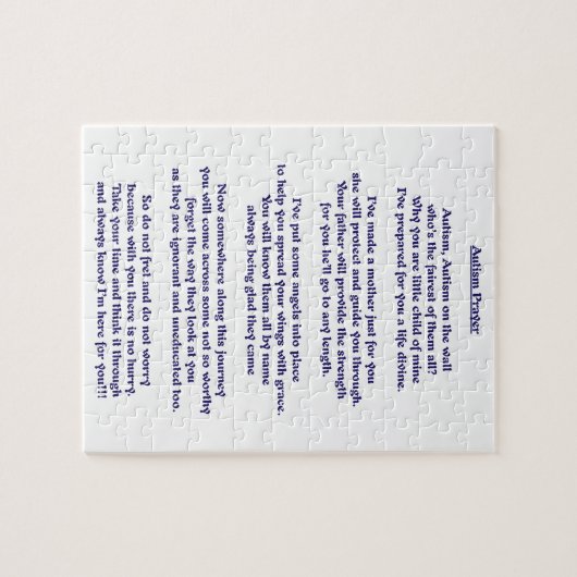 Puzzle Prière d'autisme (Horizontal)