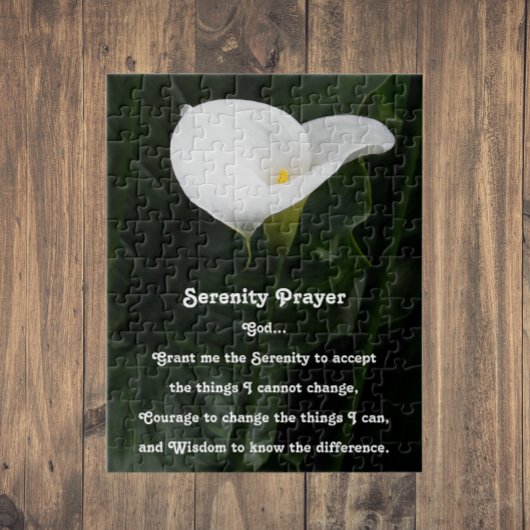 Puzzle Prière de sérénité inspirante Calla Lily Florale