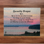 Puzzle Prière Serenity Coucher de soleil sur la mer rose<br><div class="desc">Jigsaw puzzle qui présente l'image pittoresque d'un coucher de soleil saisonnier coloré,  rose,  ainsi que les paroles inspirantes de la prière de sérénité. Amusant pour toute la famille ! Une taille idéale pour le montage et le cadrage.</div>