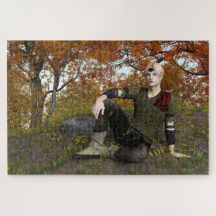 Puzzle Prince de la forêt de fantaisie d'automne Portrait