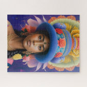 Puzzle princesse asiatique avec grand casquette bleu (Horizontal)