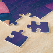 Puzzle princesse asiatique avec grand casquette bleu (Côté)