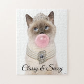 Puzzle Princesse Chat soufflant de bulle gomme (Vertical)