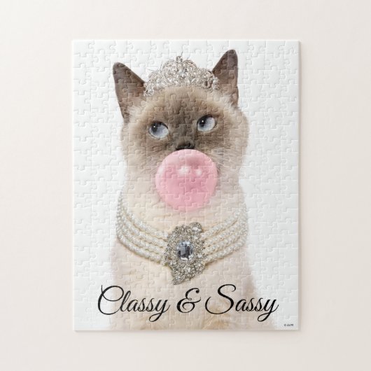 Puzzle Princesse Chat soufflant de bulle gomme (Vertical)