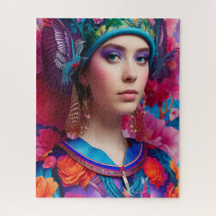Puzzle Princesse élégante avec chapeau floral