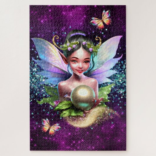 Puzzle Princesse fée thème d'anniversaire de filles encha (Vertical)
