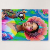 Puzzle princesse florale avec oiseau (Horizontal)