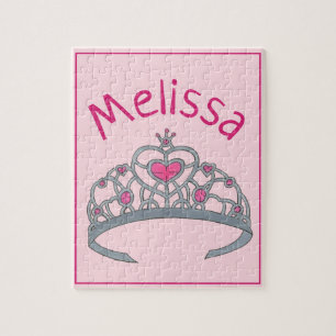 Puzzle Princesse Rose Tiara Couronne Personnalisée Enfant