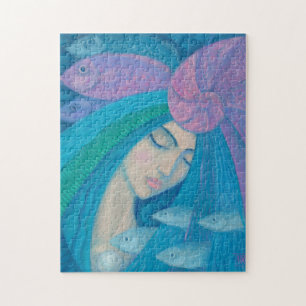 Puzzle Princesse Sirène, Imaginaire sous-marin, Bleu rose