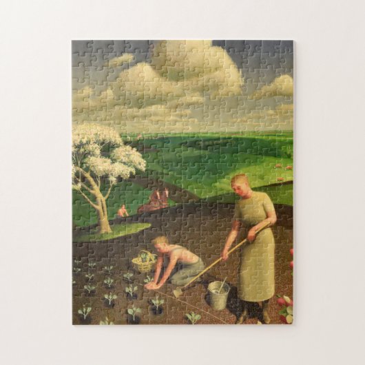 Puzzle Printemps dans le pays par Grant Wood (Vertical)