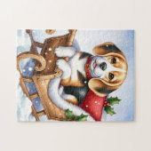 Puzzle Printemps en attente - Labrador Puppy - Black Lab (Horizontal)