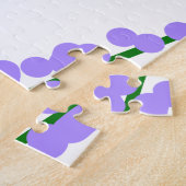 Puzzle Printemps frais camping fleurs de lavande nom date (Côté)