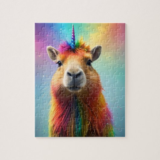 Puzzle Prismhorn : Le Capybaraicorn Arc-en-ciel, (Vertical)