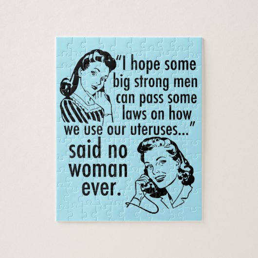 Puzzle Pro Choice Humor Retro Political Cartoon (Vertical)