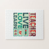 Puzzle Professeur Cadeaux | Enseignant Live Love Learn (Horizontal)
