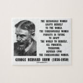 Puzzle Progrès déraisonnable G.B. Shaw Quote de femme (Horizontal)