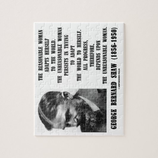Puzzle Progrès déraisonnable G.B. Shaw Quote de femme (Vertical)