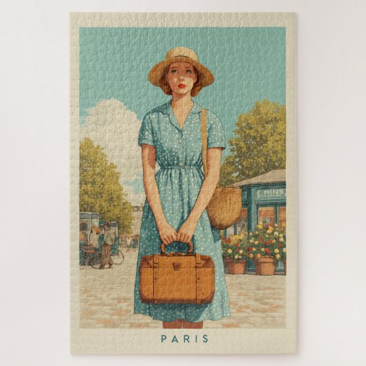 Puzzle Promenade d'été vintage à Paris (Vertical)