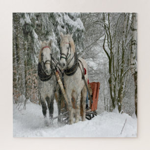Puzzle Promenade en traîneau en hiver