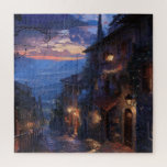 Puzzle Promenade nocturne dans le village italien<br><div class="desc">Promenez-vous dans un village italien douillet éclairé par la douce lueur des lanternes dans ce puzzle atmosphérique. Avec ses bleus profonds, ses lumières chaudes et ses rues pavées, la scène saisit la magie d'une promenade nocturne dans des ruelles intemporelles. Ce puzzle offre à la fois la richesse visuelle et la...</div>