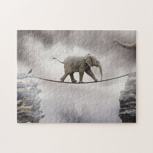 Puzzle Promenades d'éléphant de bébé Tightrope (Horizontal)