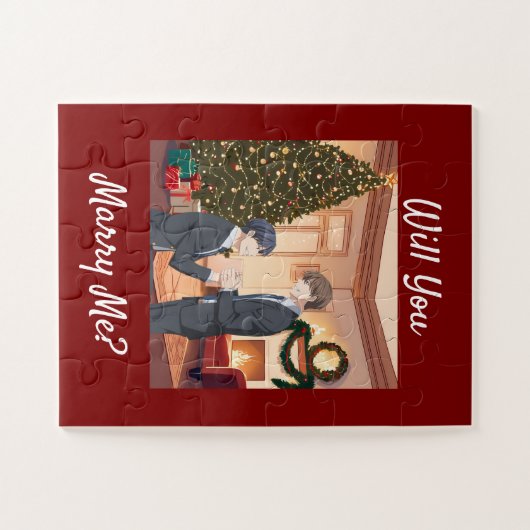 Puzzle Proposition de Noël - Voulez-Vous M'Épouser ? Lui (Horizontal)