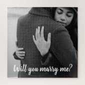 Puzzle Proposition moderne noir et blanc mariage mignon (Vertical)