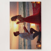 Puzzle Proposition romantique de plage au coucher du sole (Vertical)