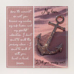 Puzzle Proposition Rose Gold Anchor Acceptes-Tu de M'épou