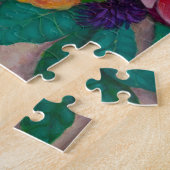 Puzzle Protéas géantes et Roses oranges (Côté)