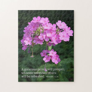 Puzzle Proverbes 11:25 Phlox Rose Chrétien