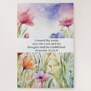 Puzzle Proverbes 16:3 Louis Segond (LSG) Recommande tes œ
