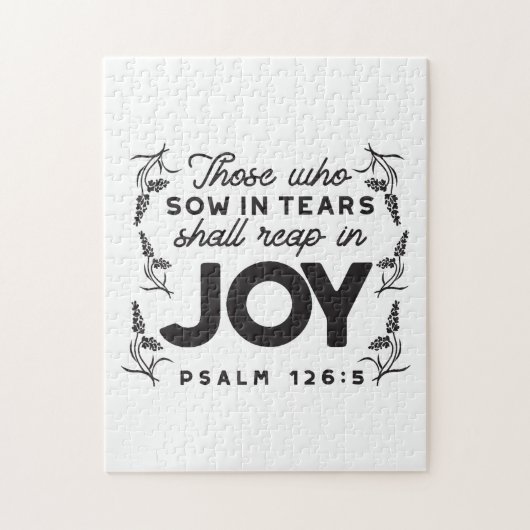 Puzzle Psalm 126:5 Scripture Typography – Reap in Joy (Vertical)