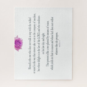 Puzzle PSALM 1:1-3 avec Fleur violette
