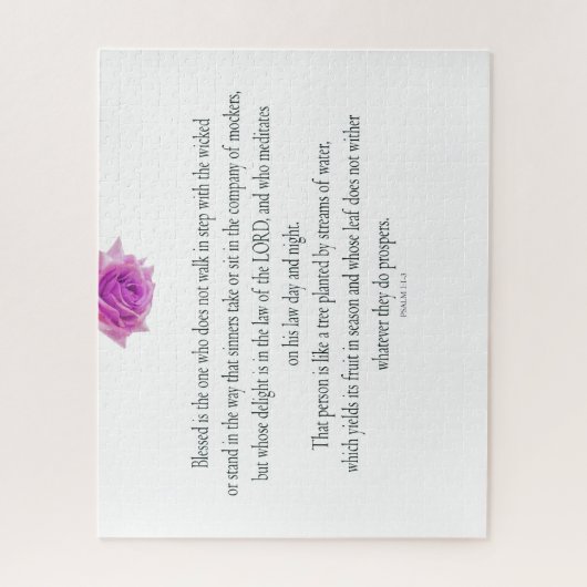 Puzzle PSALM 1:1-3 avec Fleur violette (Vertical)