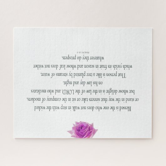 Puzzle PSALM 1:1-3 avec Fleur violette (Horizontal)