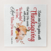 Puzzle Psaume 100:4 Entre dans ses portes avec Thanksgivi (Horizontal)