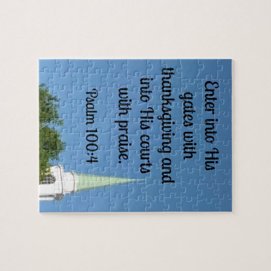 Puzzle Psaume 100:4 Entrer ses portes avec l'action de gr (Horizontal)